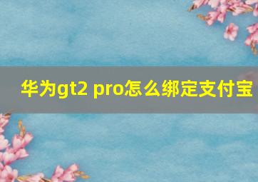 华为gt2 pro怎么绑定支付宝